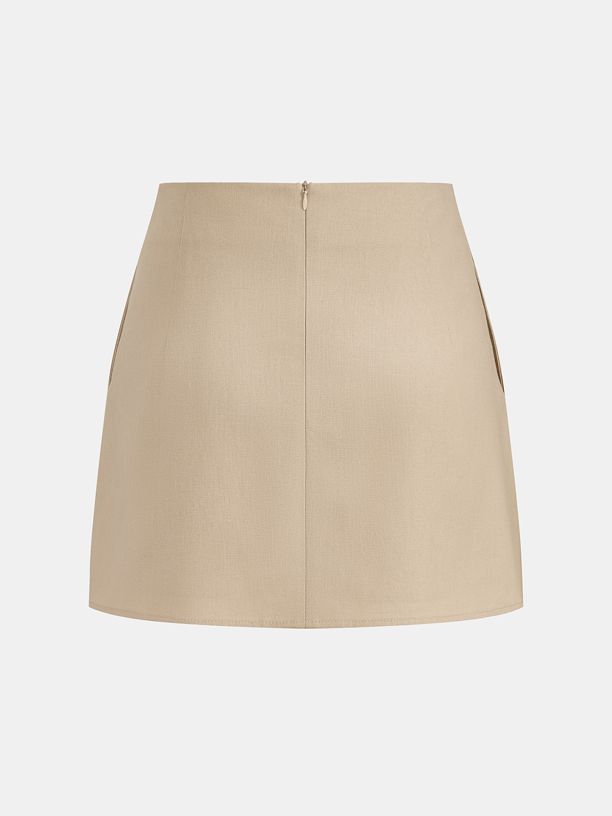 Linen Blend Vest & Pleated Mini Skirt Set