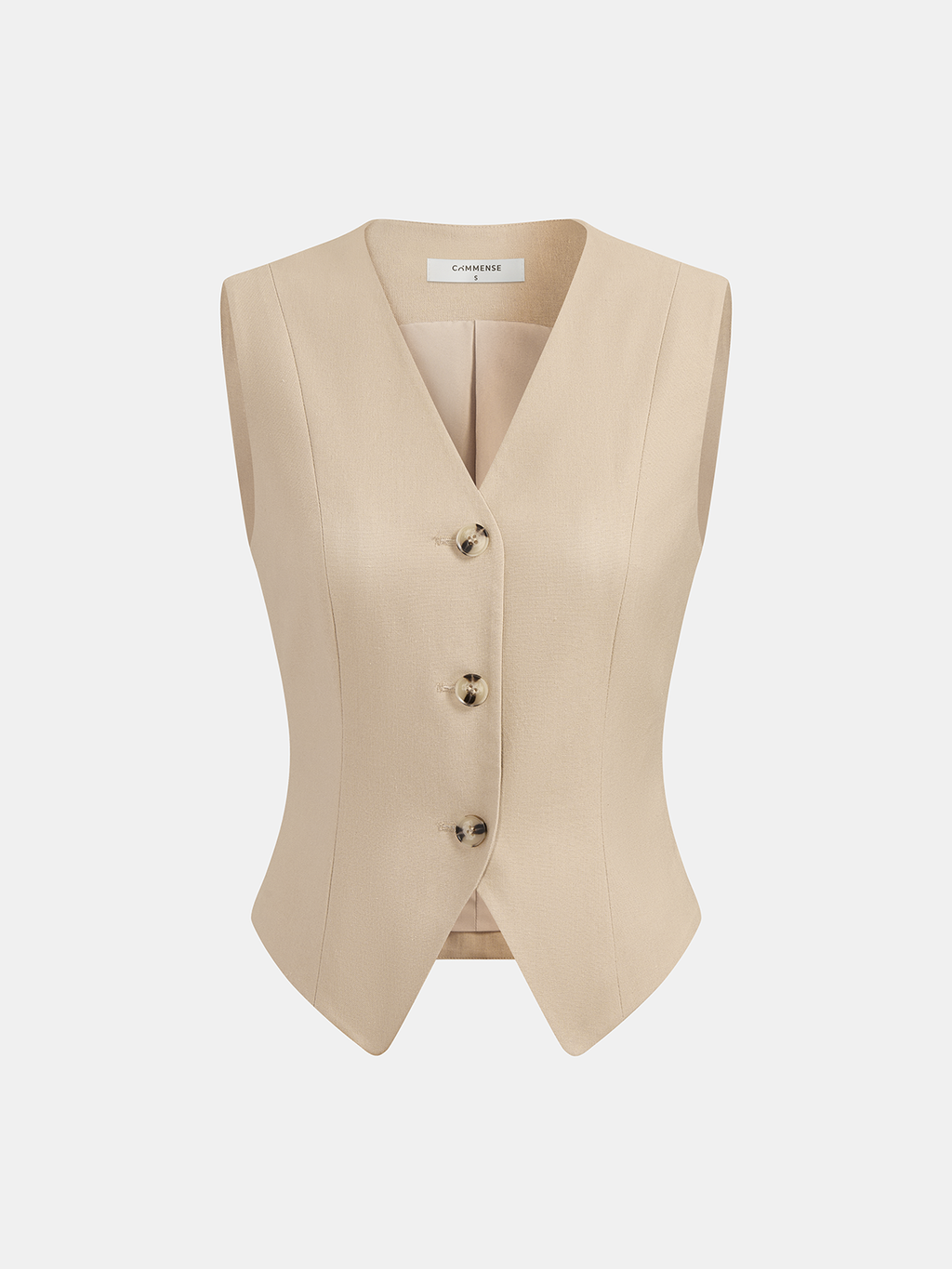 Linen Blend Vest & Pleated Mini Skirt Set