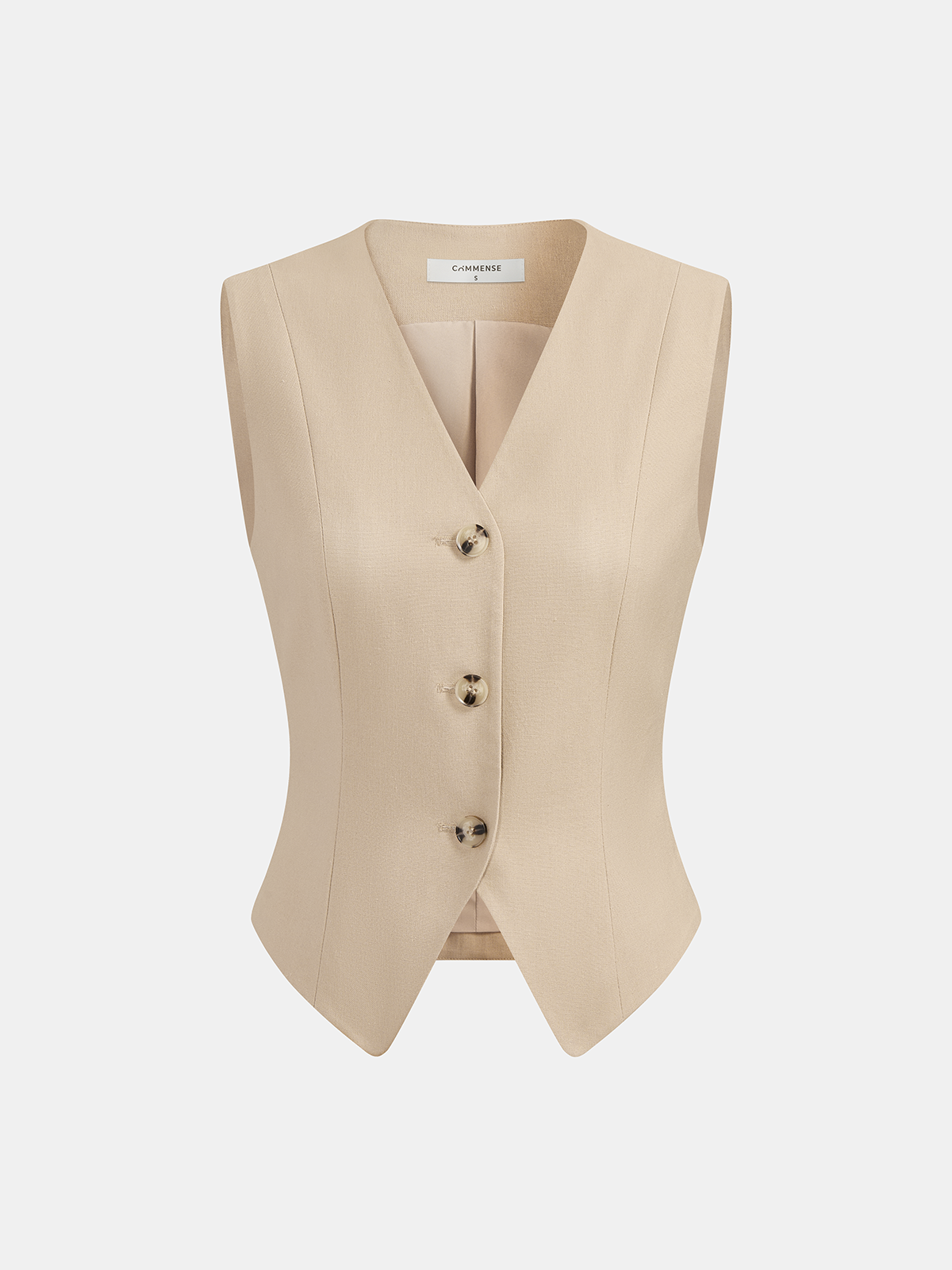 Linen Blend Vest & Pleated Mini Skirt Set