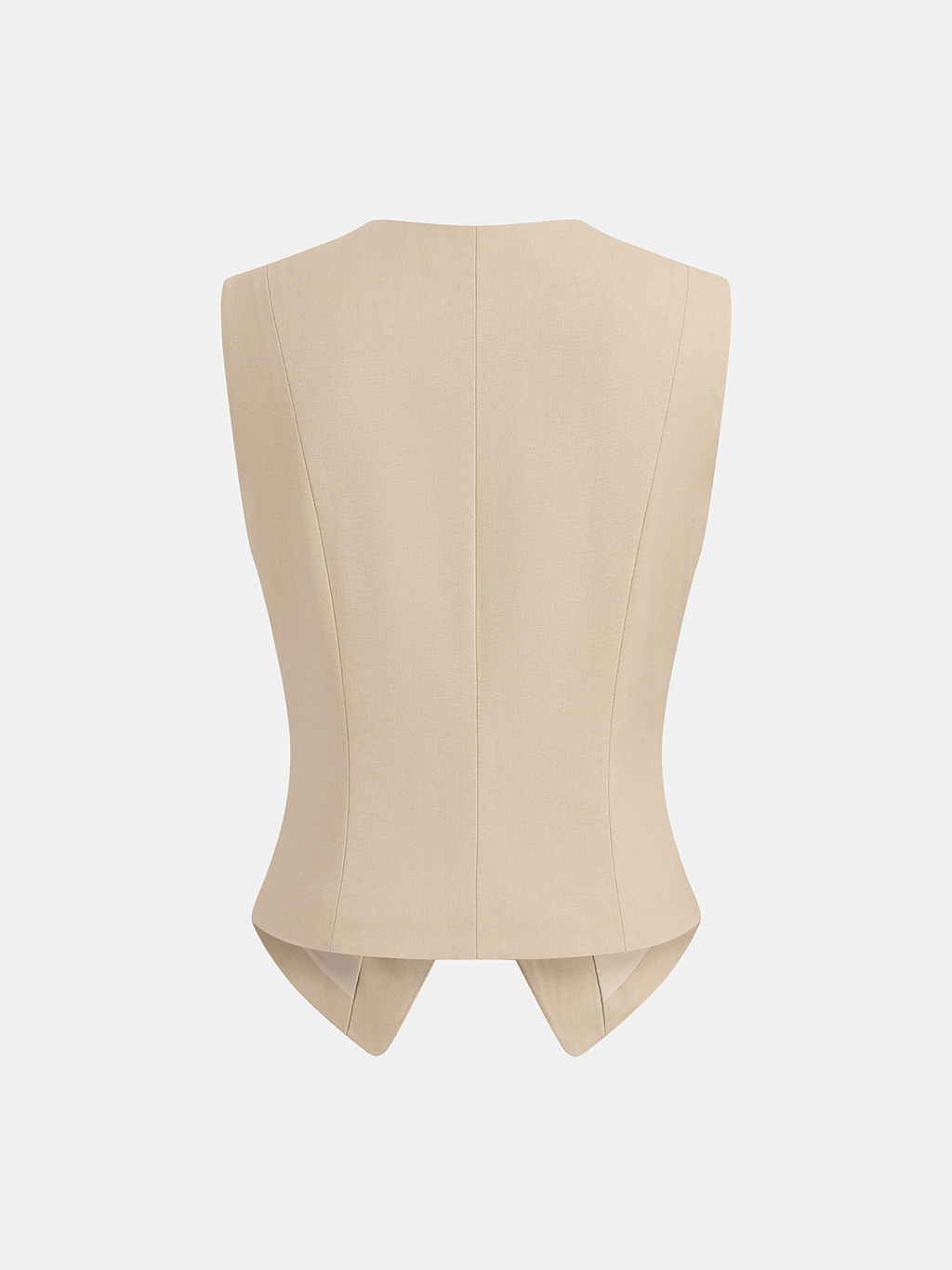 Linen Blend Vest & Pleated Mini Skirt Set