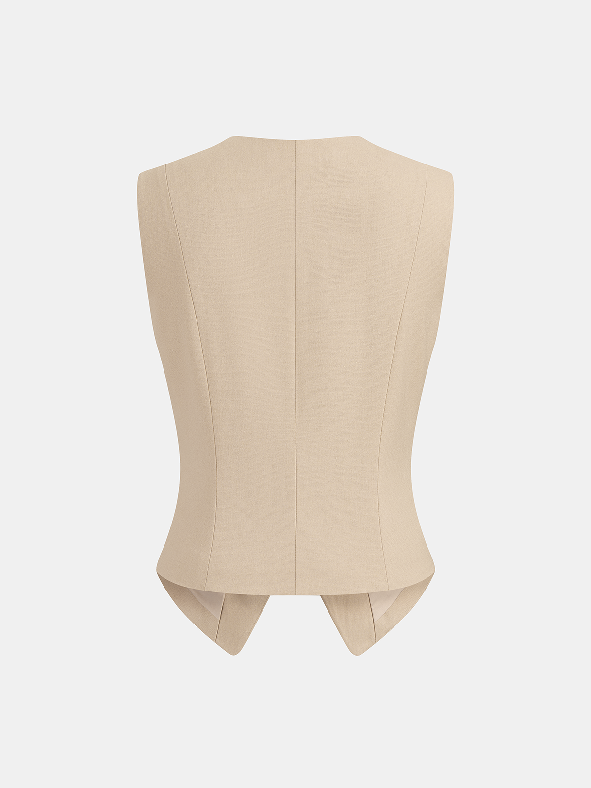 Linen Blend Vest & Pleated Mini Skirt Set