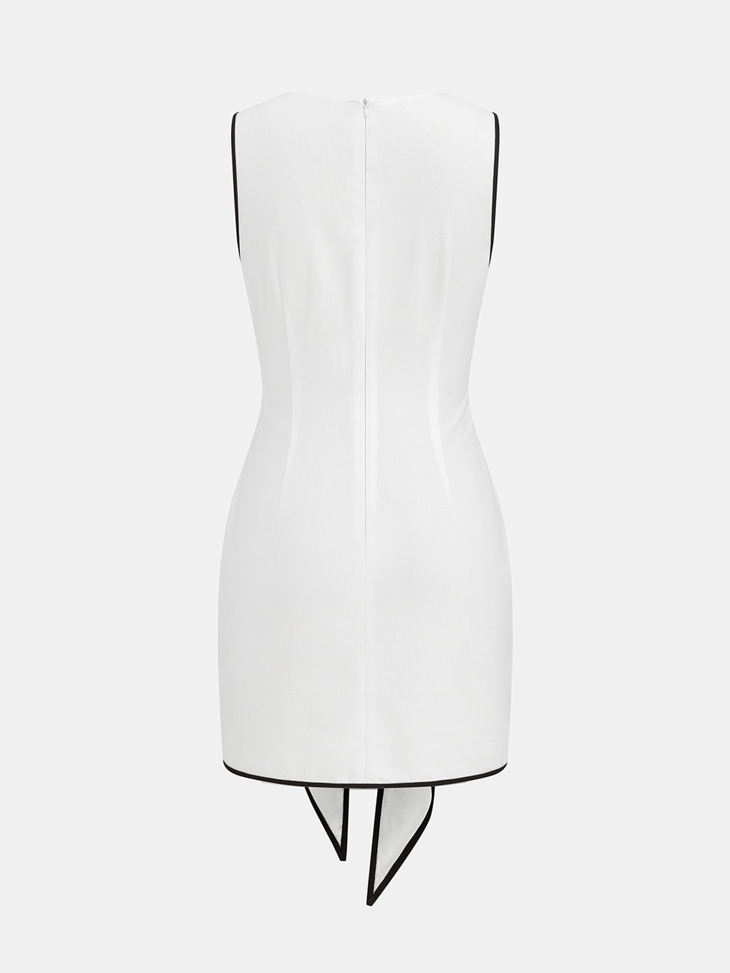 Sleeveless Cotton-Linen Knot-Waist Mini Dress
