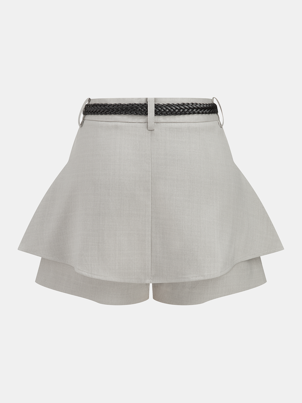 Belted High Waisted Flared Shorts