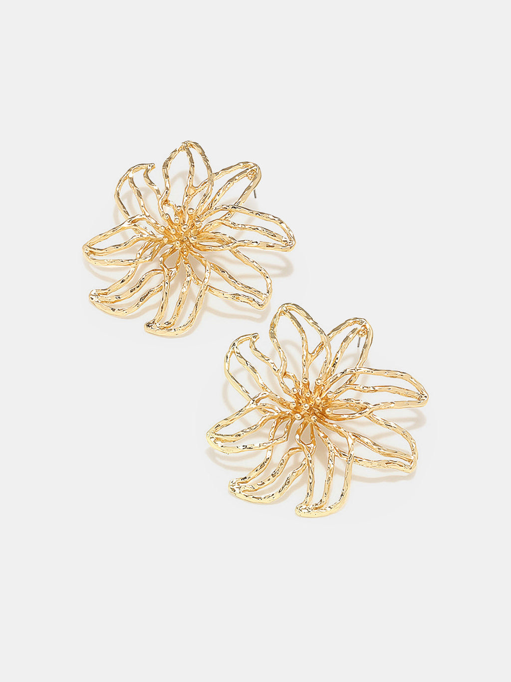 Openwork Flower Stud Earrings