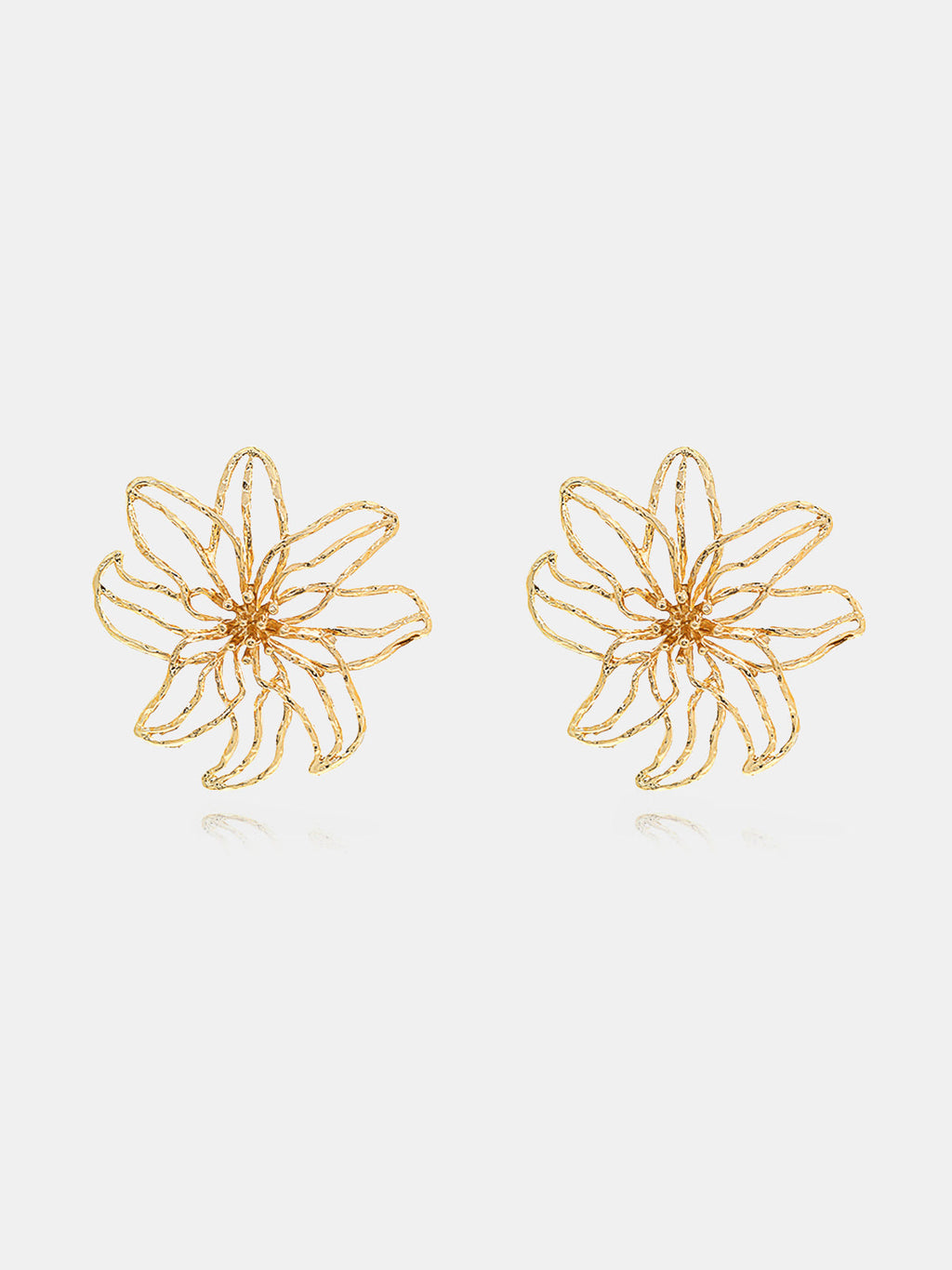 Openwork Flower Stud Earrings