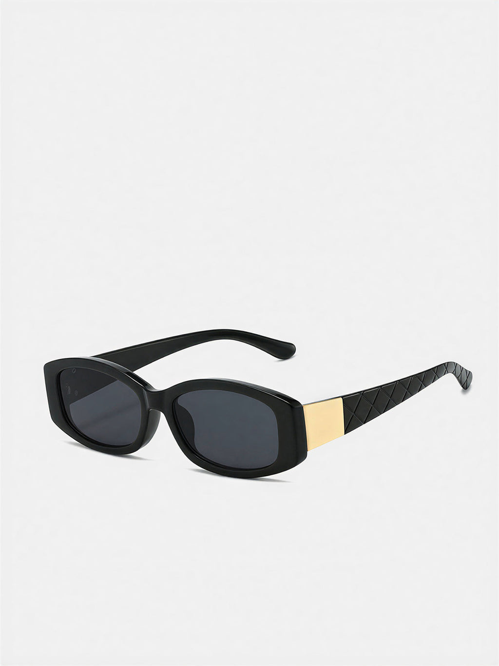 Quilted Temple Rectangular Sunglasses