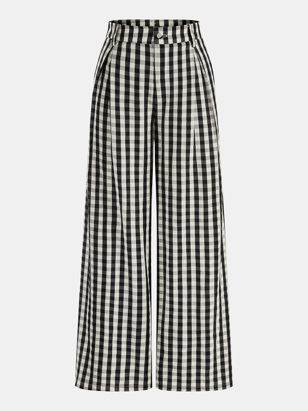 Gingham Halter Tie-Waist Top & Pants Set