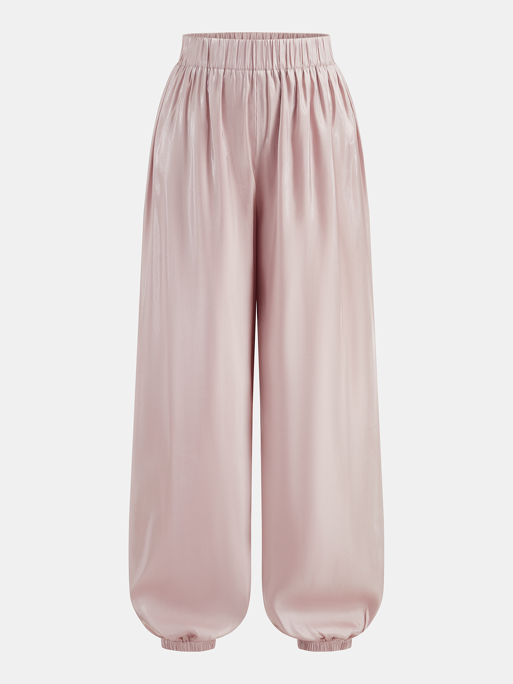 Elastic Waist Shiny Lantern Pants
