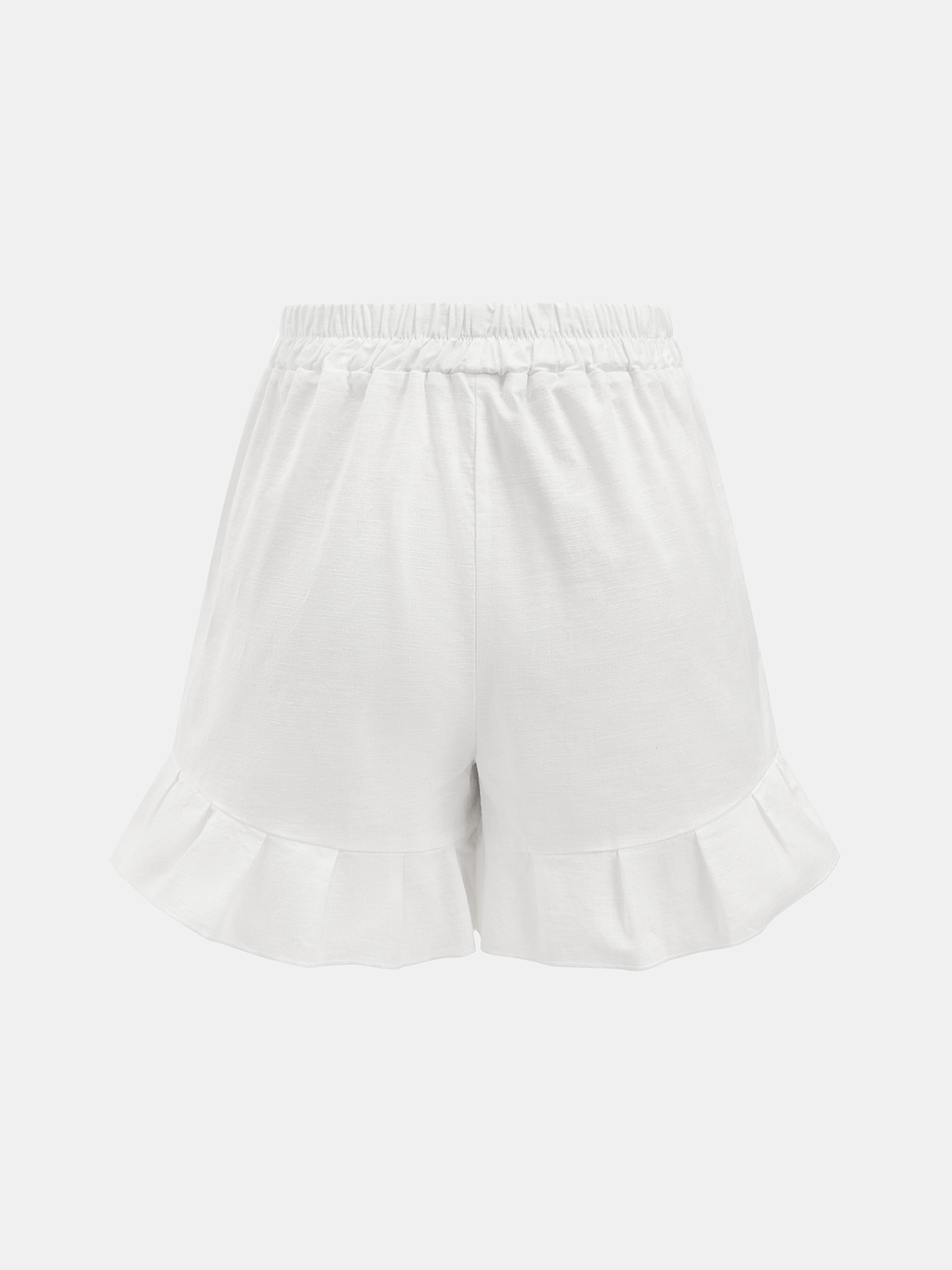 Cotton Tie-Front Blouse & Ruffled Shorts Set