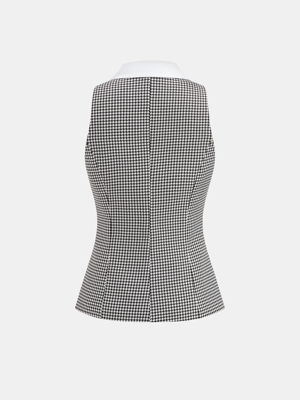 Houndstooth Collared Button Down Vest