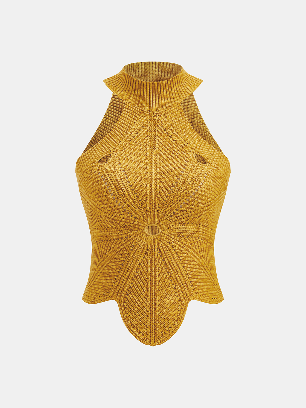 Sleeveless Hollow Out Knit Halter Top