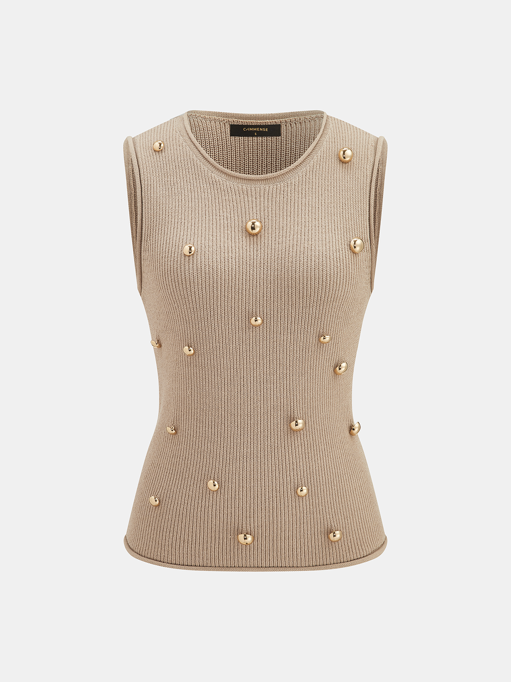 Metal Stud Embellished Knit Vest
