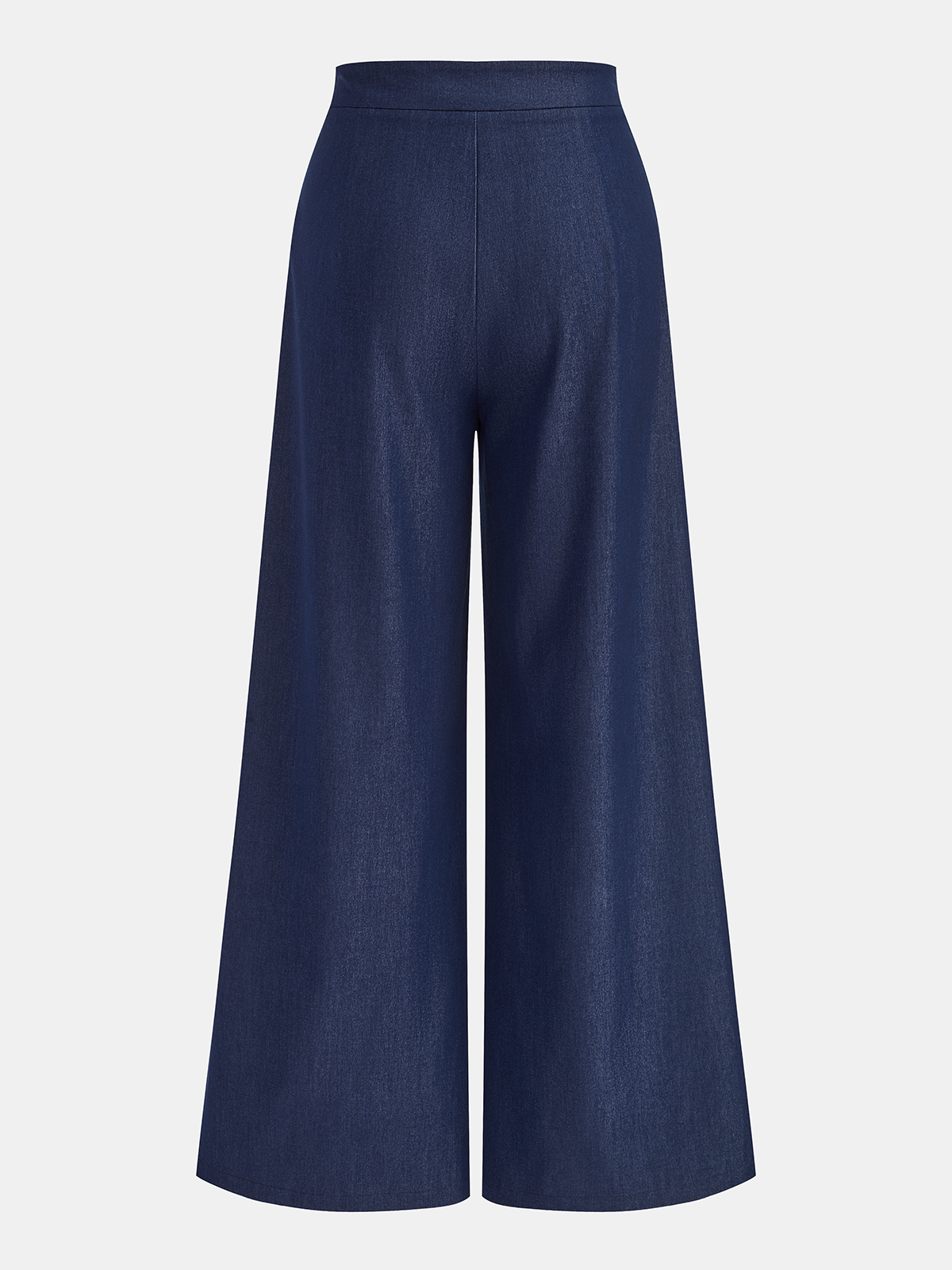 Buckle-Waist Overlap Wide Leg Pants