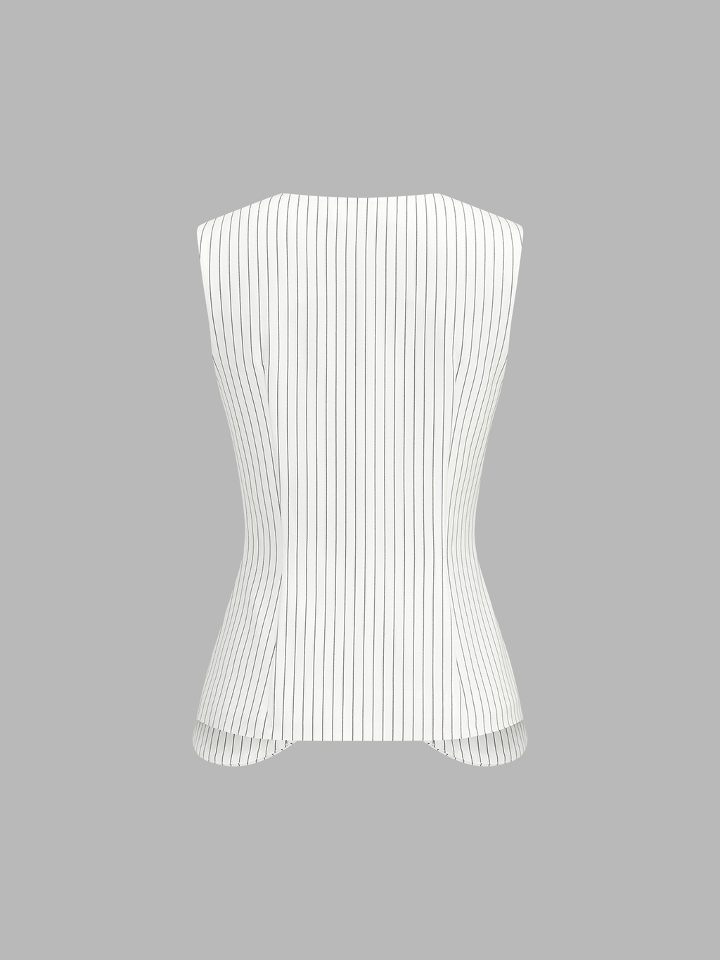 Pinstripe Asymmetric Button Vest & Shorts Set