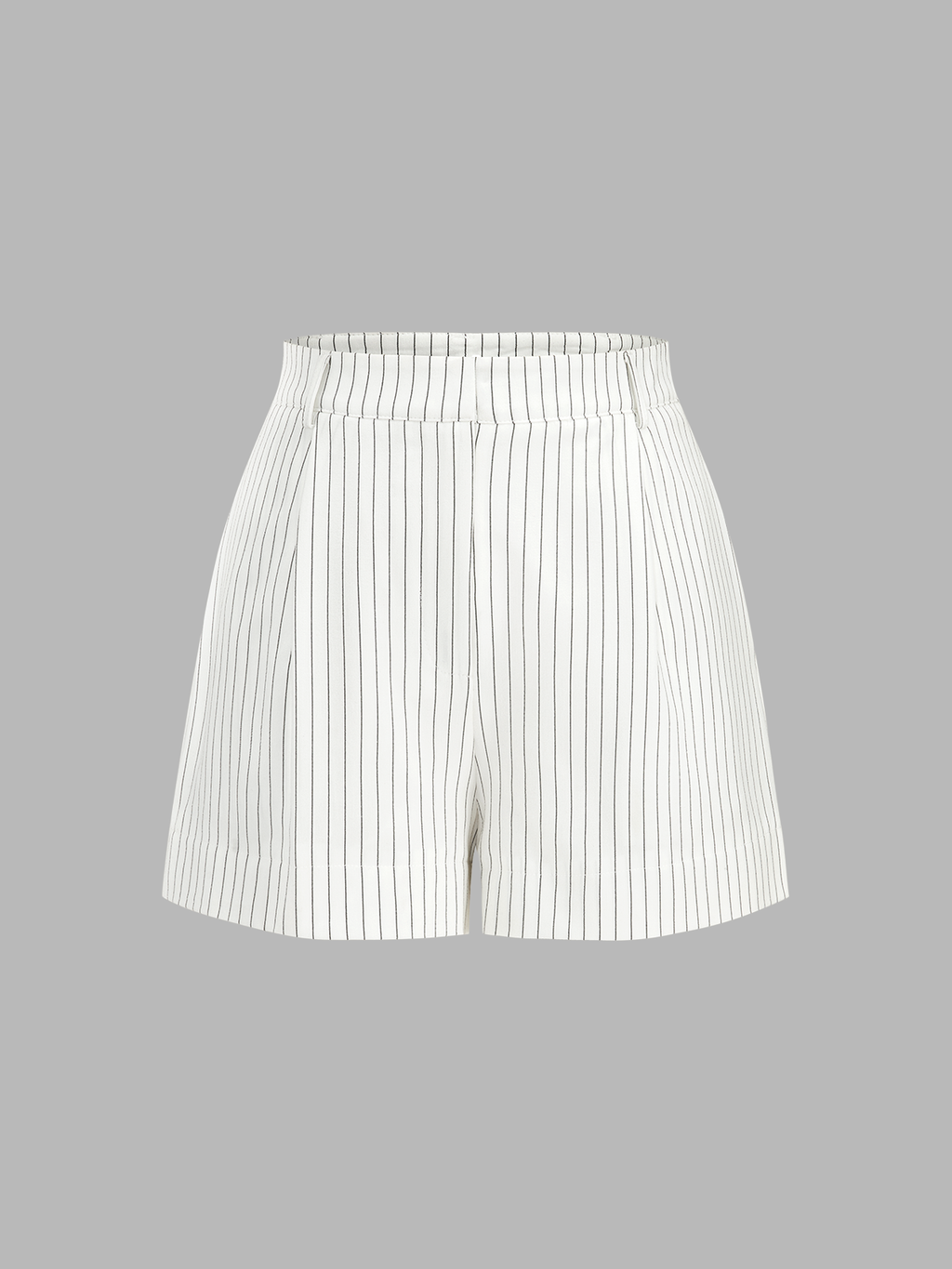 Pinstripe Asymmetric Button Vest & Shorts Set