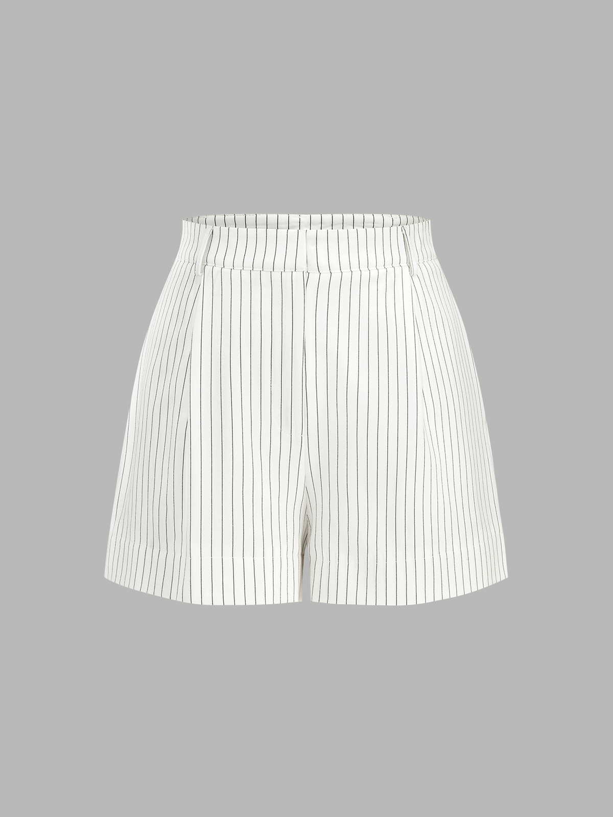 Pinstripe Asymmetric Button Vest & Shorts Set