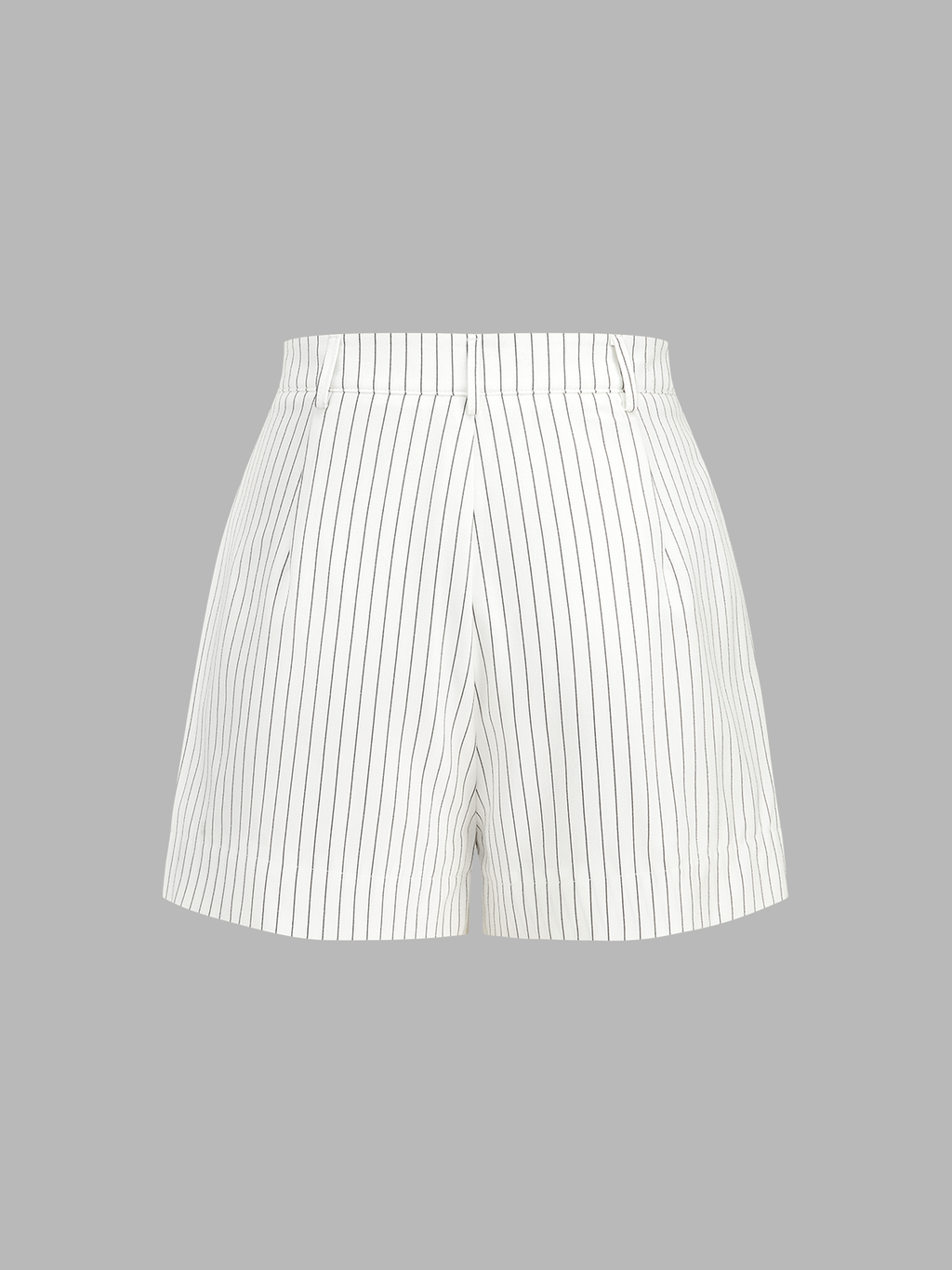 Pinstripe Asymmetric Button Vest & Shorts Set