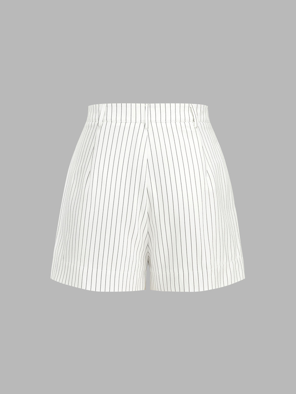 Pinstripe Asymmetric Button Vest & Shorts Set
