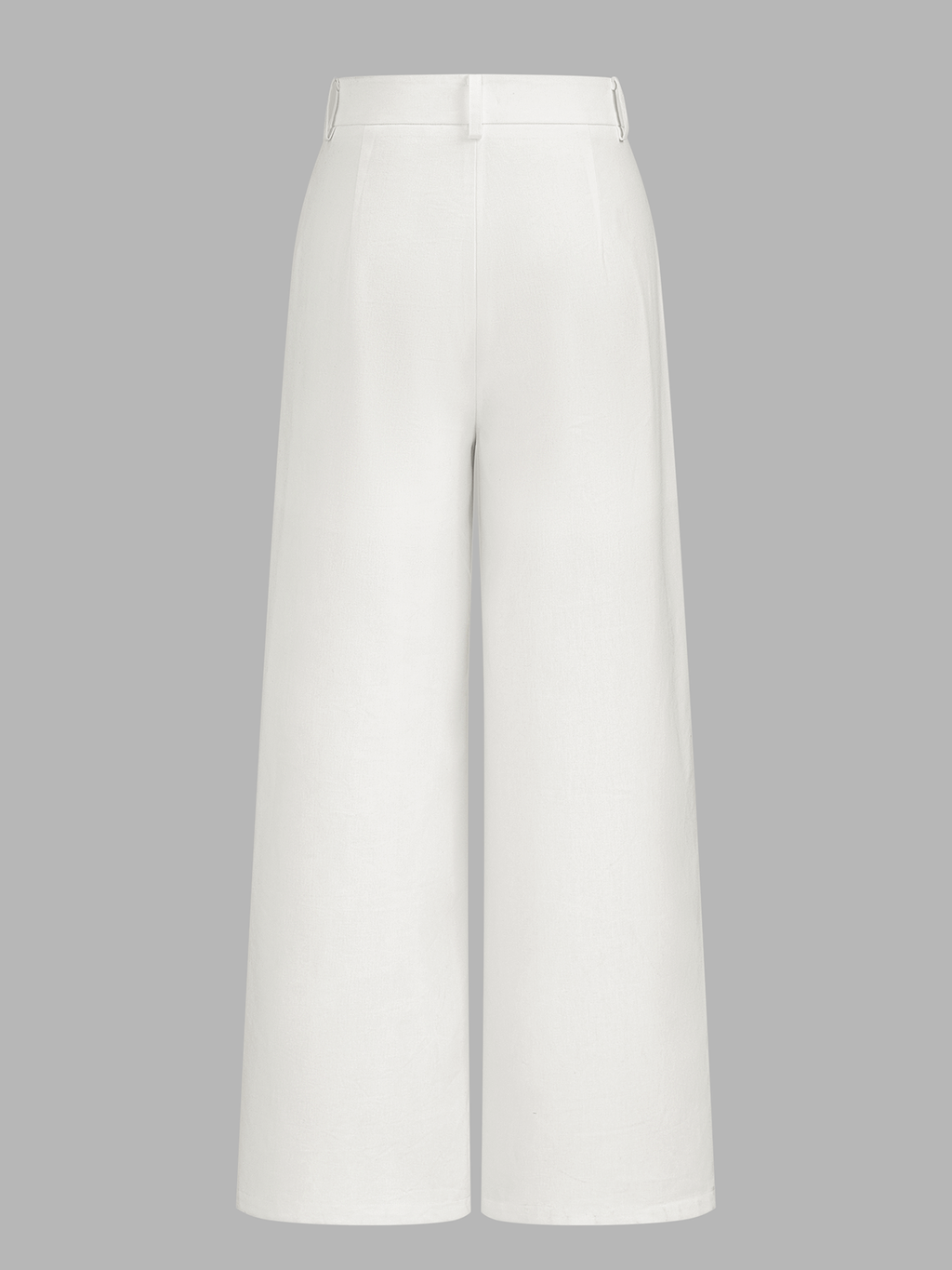 Linen Blend Mid-Waist Wide Leg Pants