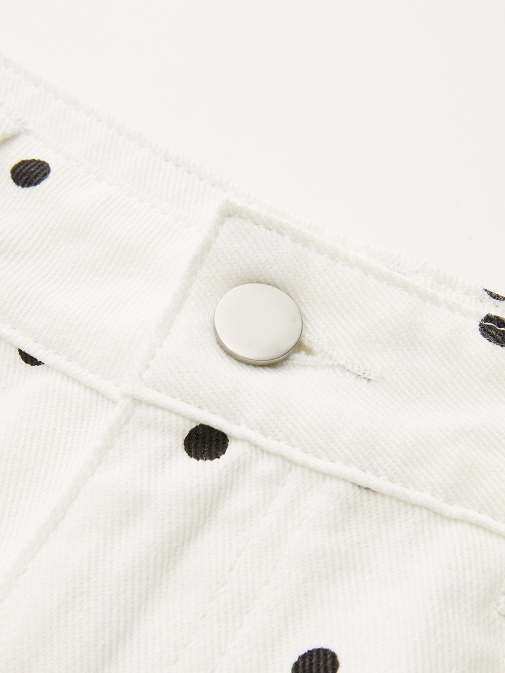 Polka Dot Denim Wide Leg Jeans