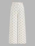 Polka Dot Denim Wide Leg Jeans