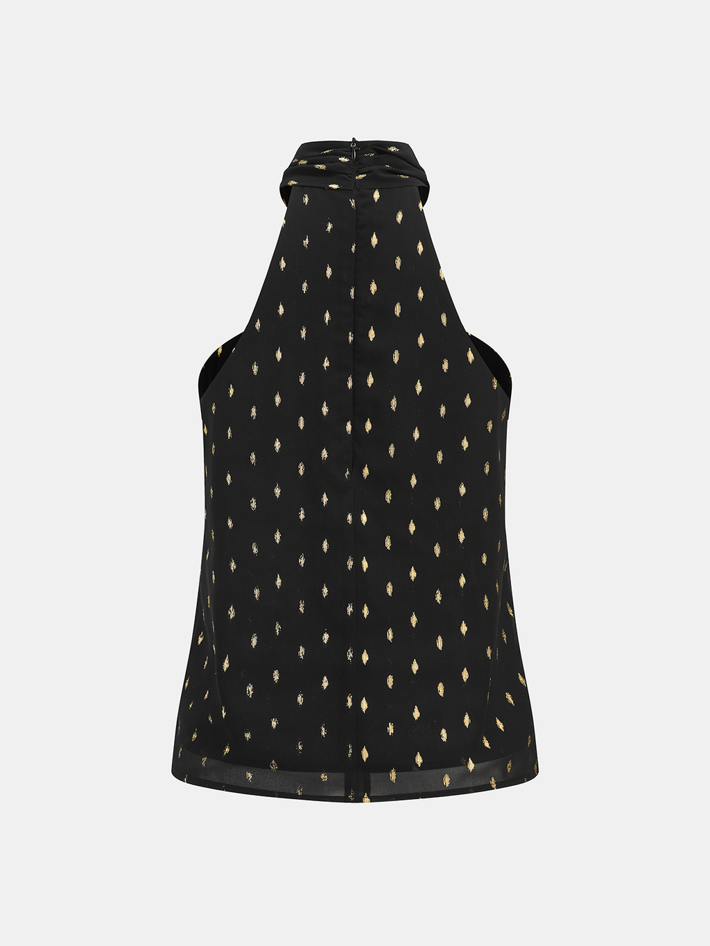 Metallic Polka Dot Sheer Chiffon Halter Neck Top