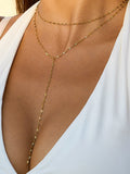 Double Layer Y-Drop Lariat Necklace