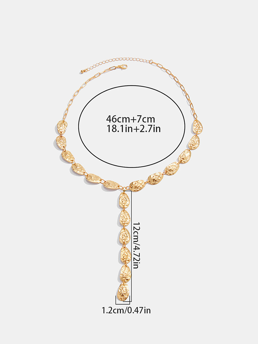 Hammered Irregular Lariat Necklace