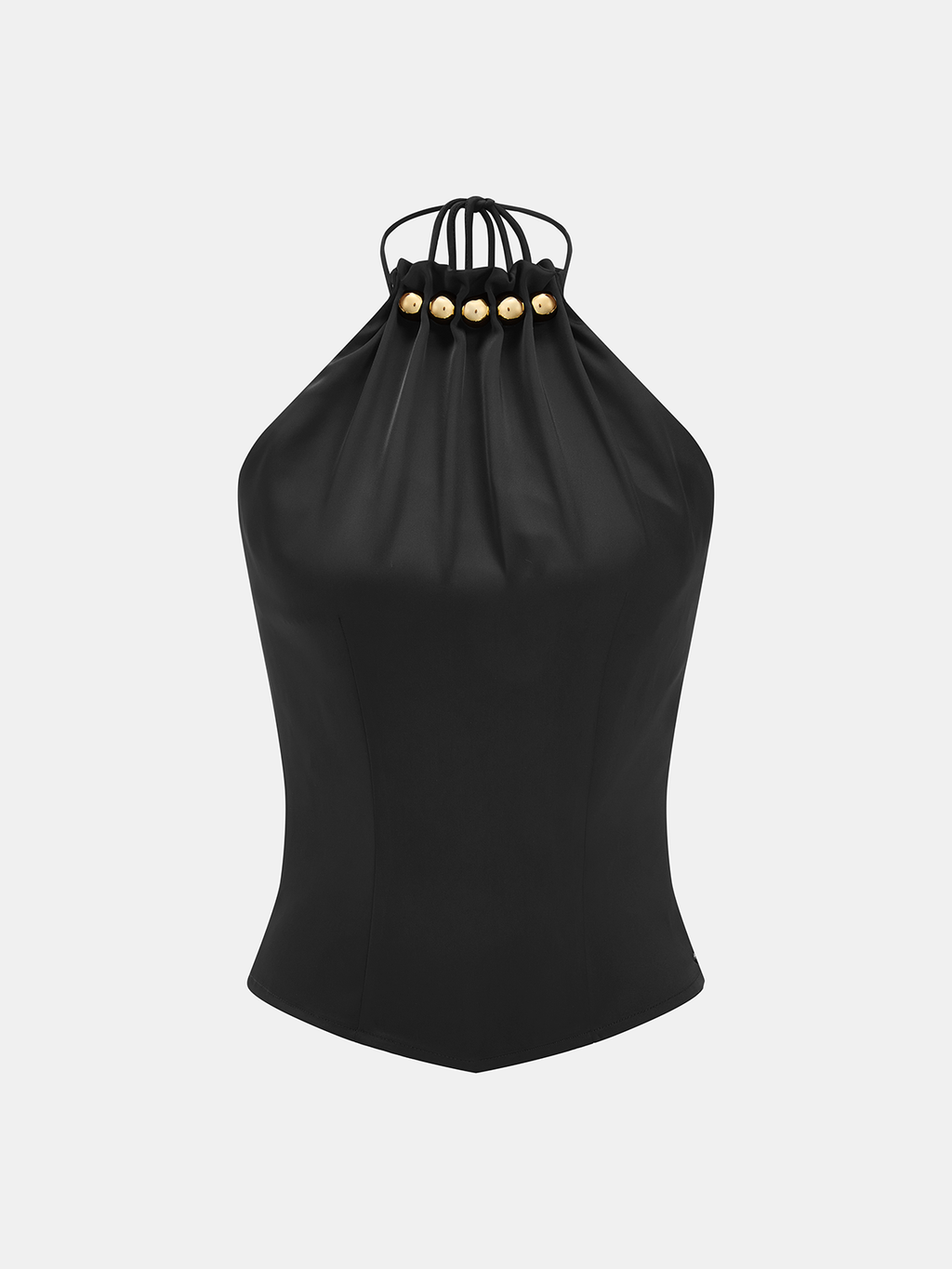 Metal Embellished Halter Tank Top