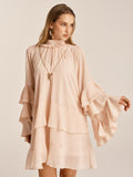 Ruffled Tiered Loose Chiffon Mini Dress