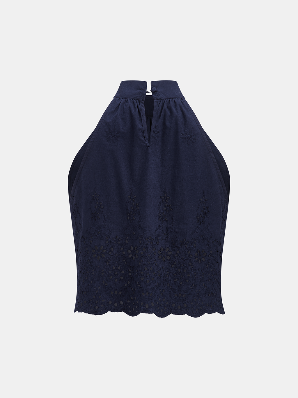 Eyelet Embroidery Top & Tie-Cuff Pants Set