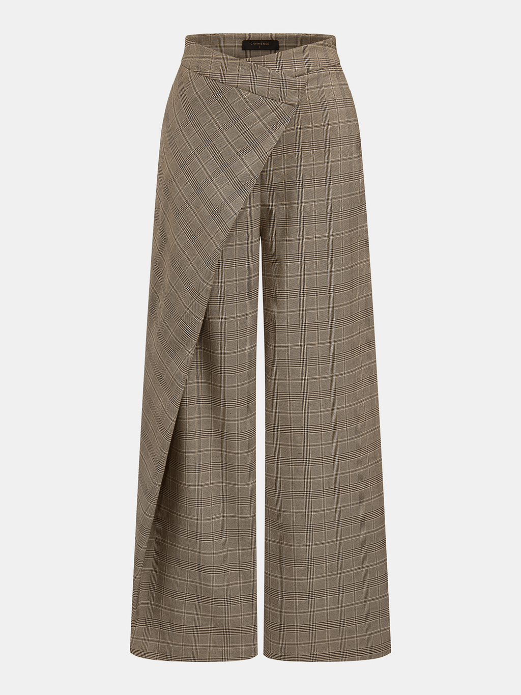 Plaid Wrap Wide Leg Pants