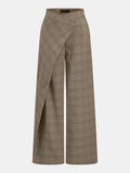 Plaid Wrap Wide Leg Pants