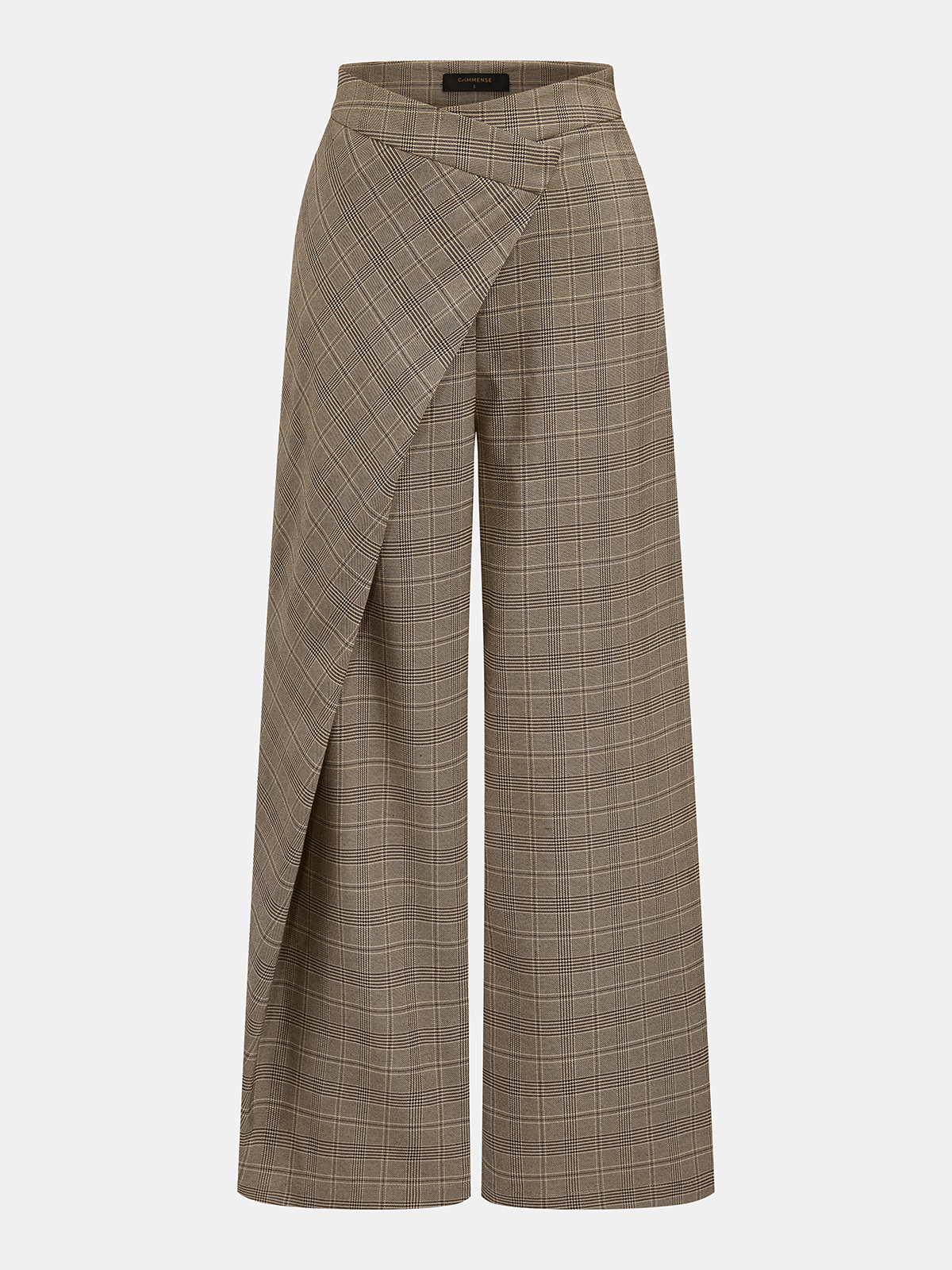 Plaid Wrap Wide Leg Pants