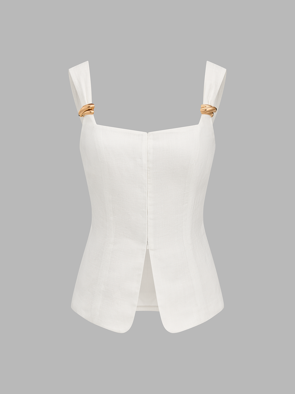 Linen Blend Metal Detail Cami Top