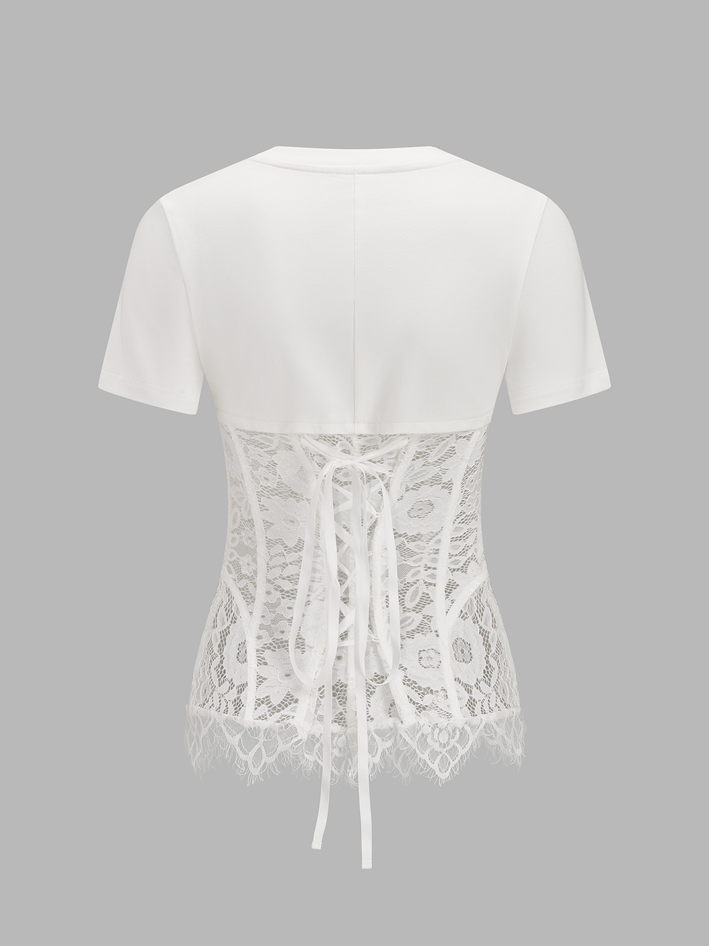 Lace Corset Short Sleeve T-Shirt