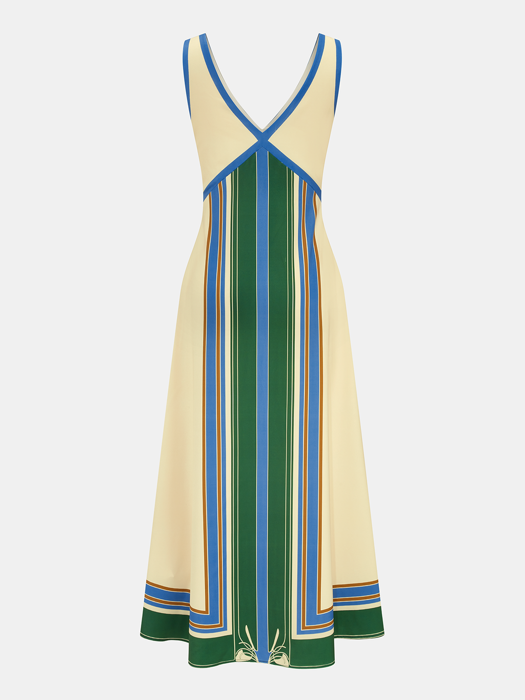 Geometric Print V-Neck Sleeveless Maxi Dress