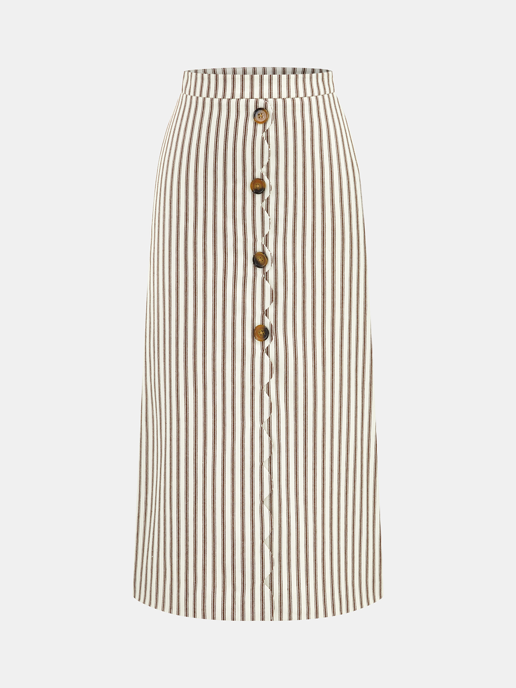 Cotton Striped Sleeveless Top & Midi Skirt Set