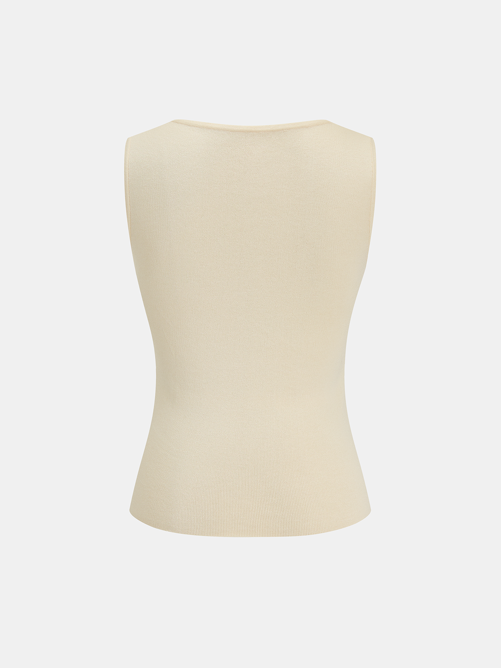 Ruched Button Detail Knit Tank Top