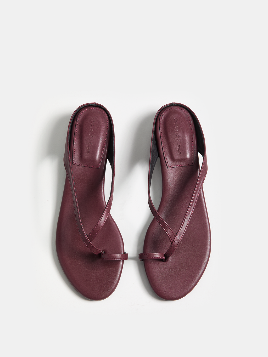 Genuine Leather Toe Loop Flat Sandals