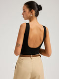 Bra-Free Backless Square Neck Bodysuit