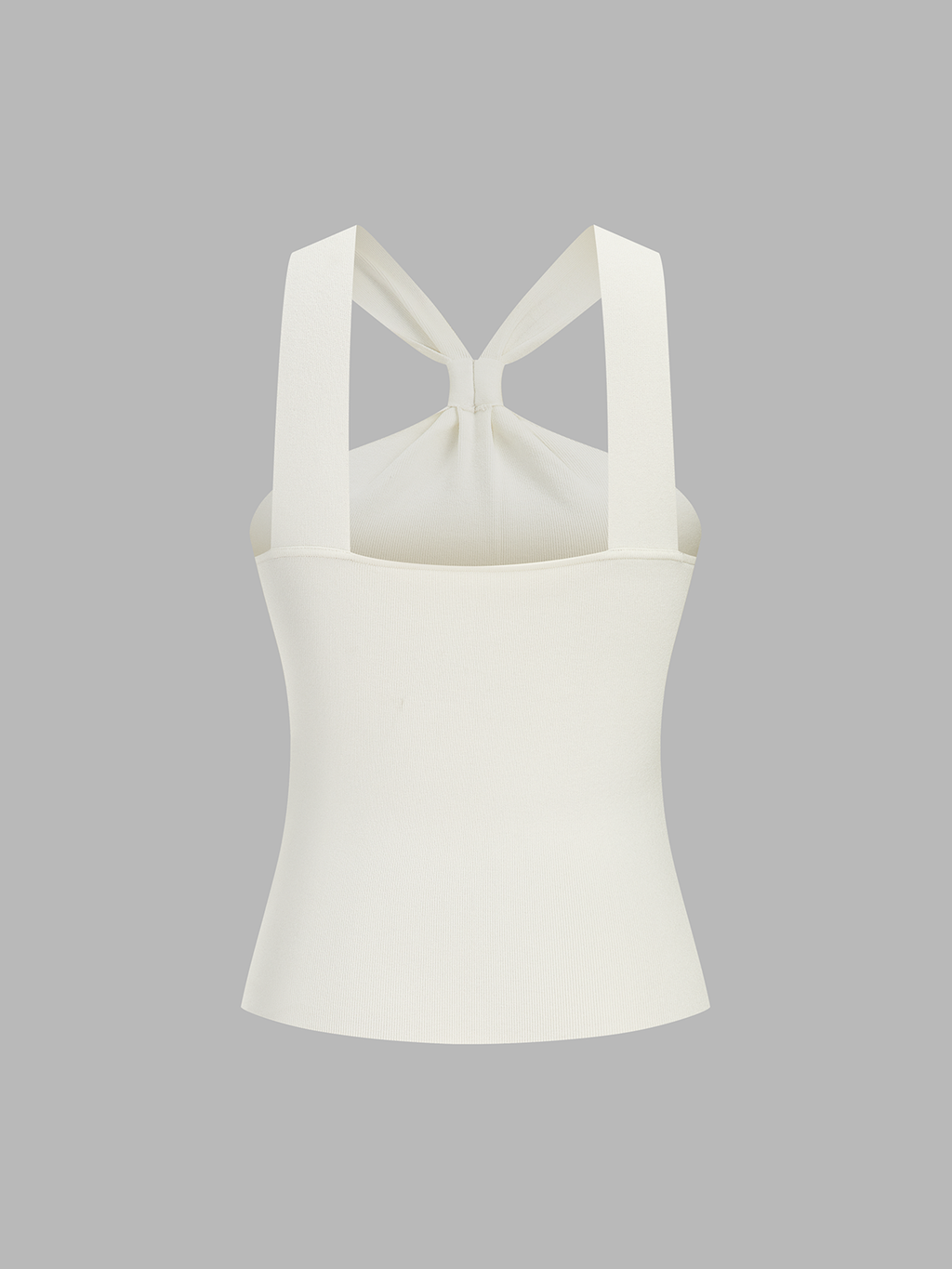 Knot Detail Ribbed Knit Tank Top