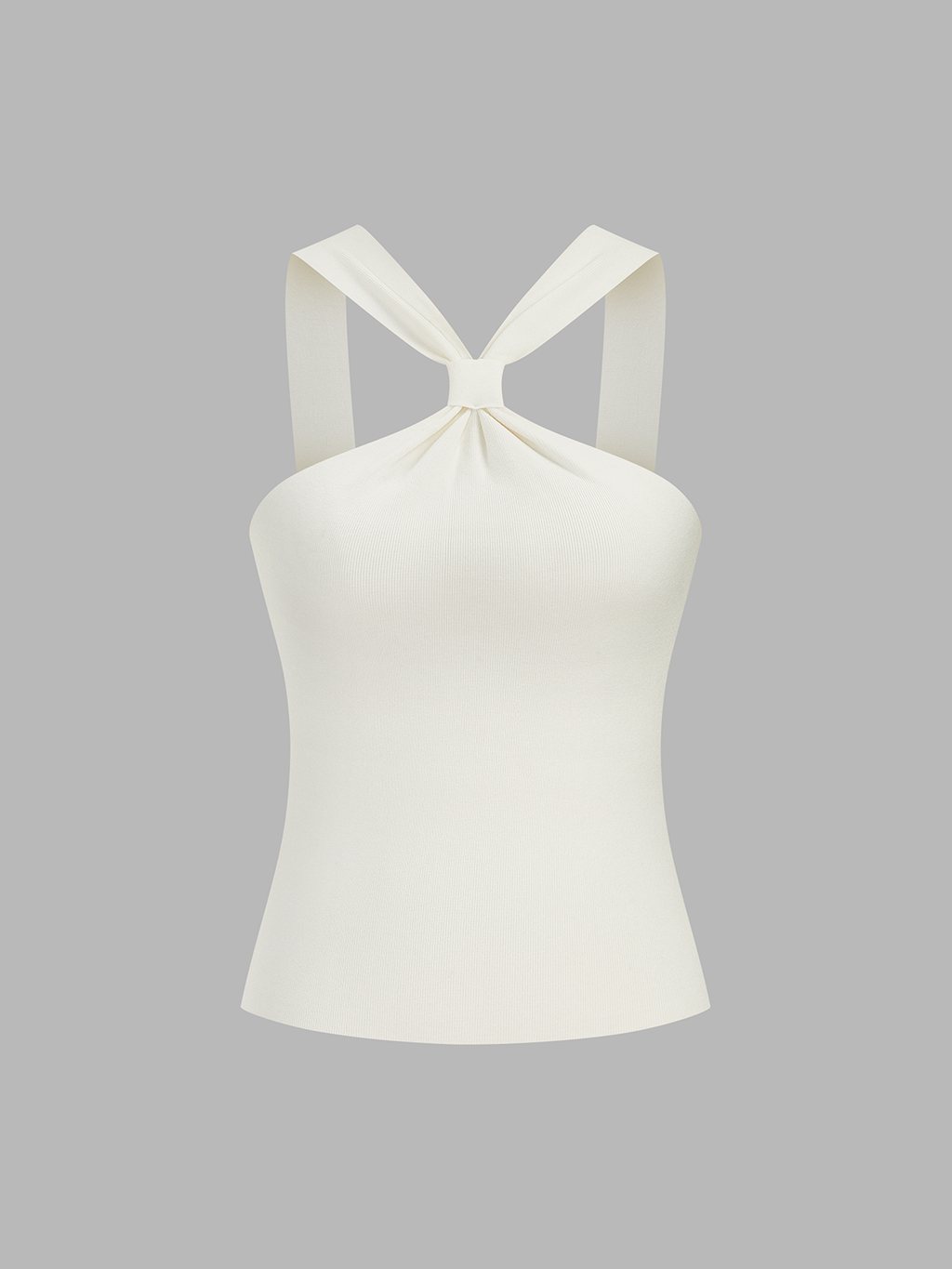 Knot Detail Ribbed Knit Tank Top