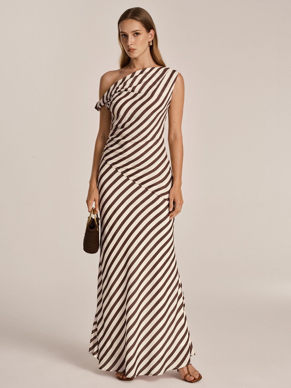 One Shoulder Striped Top & Skirt Set