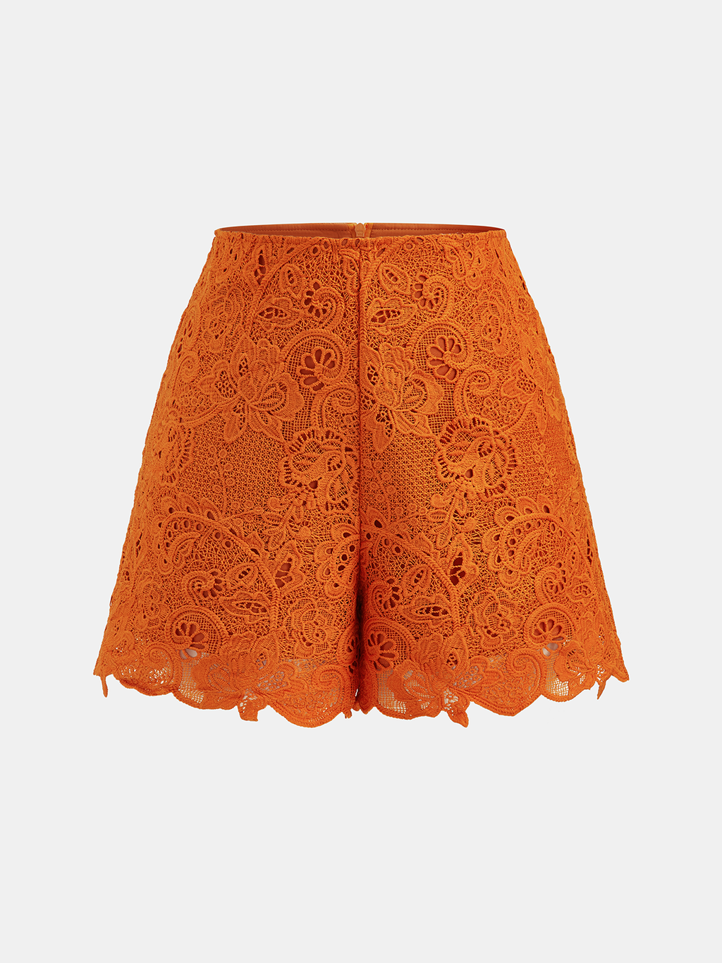 Guipure Lace Mid Waist Shorts