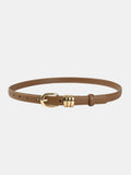 Slim Metal Buckle Leather Belt