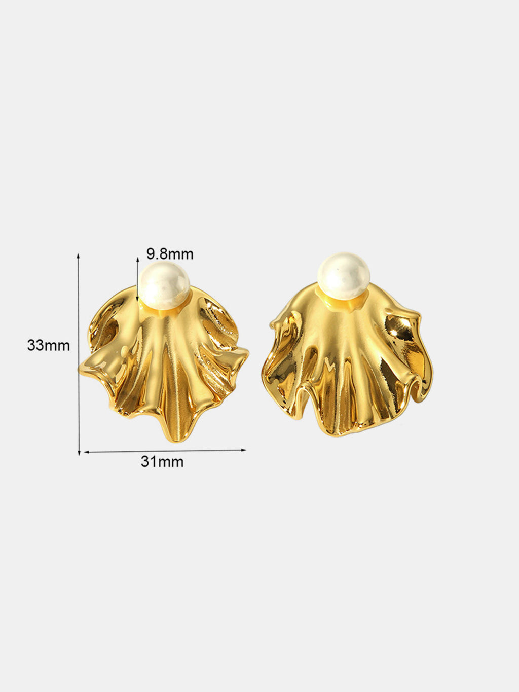 Pearl Shell Shaped Stud Earrings