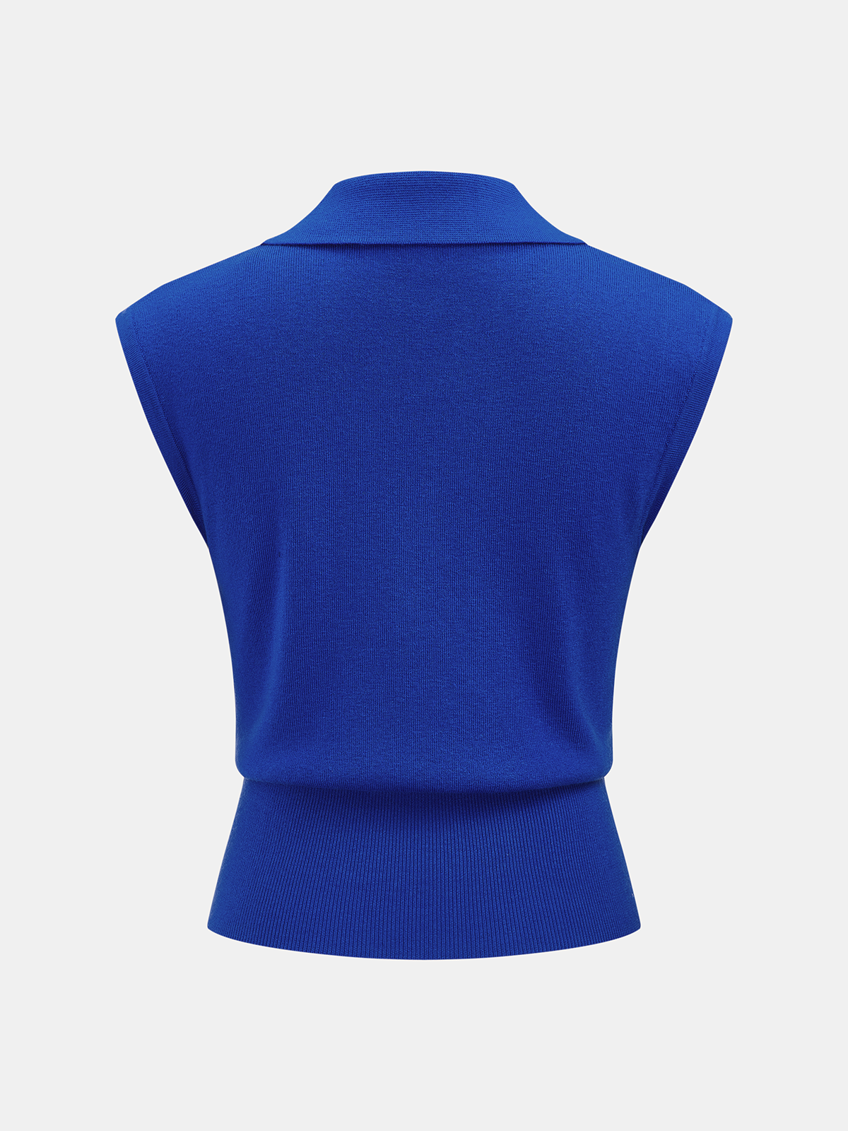Wool Blend Collared Decorative Knit Vest