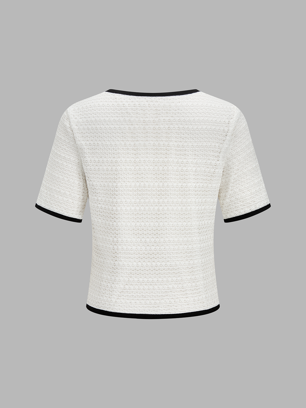 Knitted Contrast Binding Tie Front Top & Shorts Set