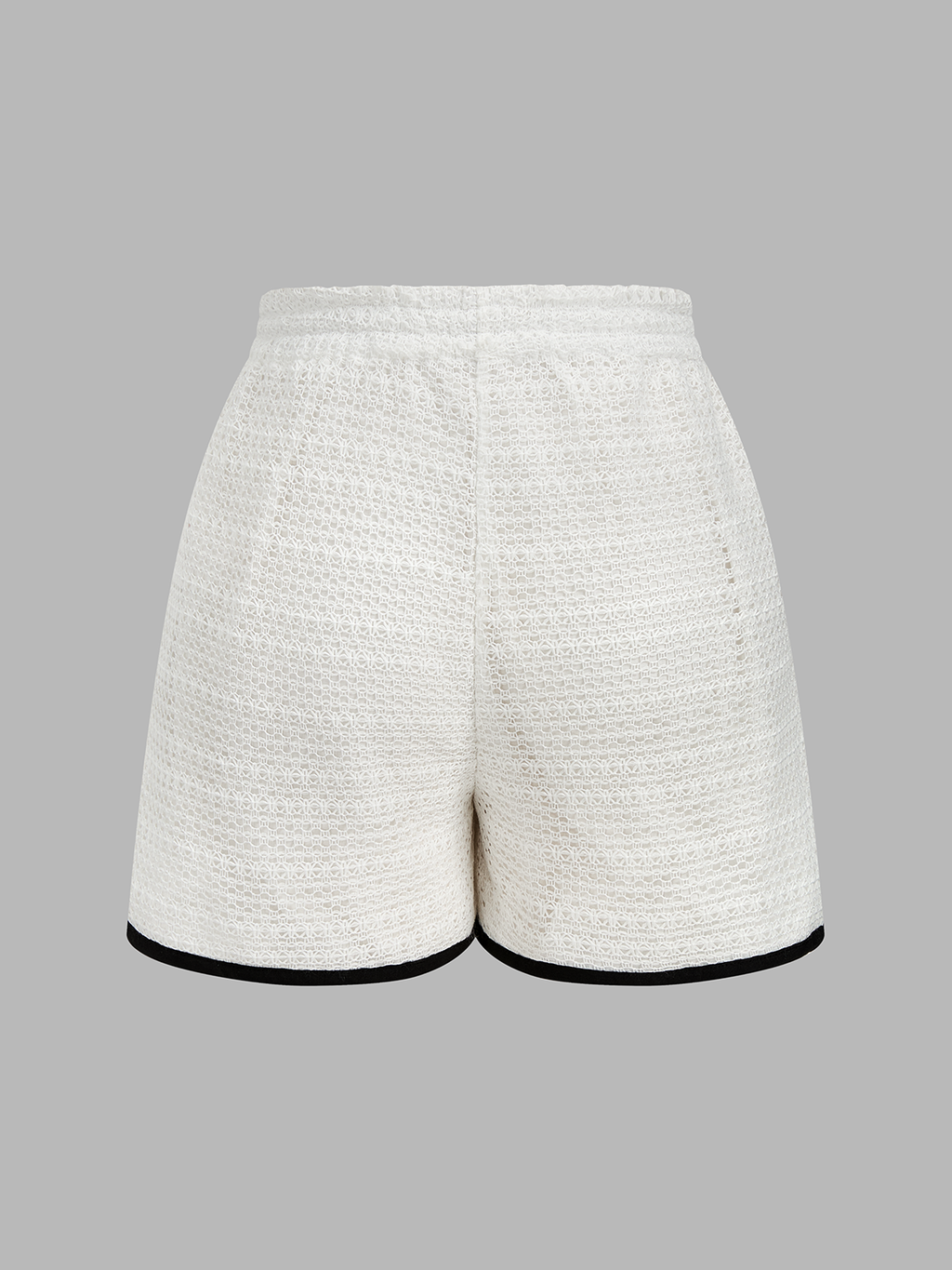 Knitted Contrast Binding Tie Front Top & Shorts Set